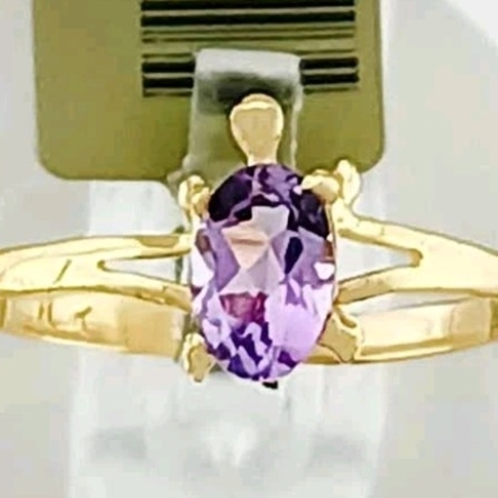 SALE! 10kt Solid Gold & 0.70 CTS Amethyst Stunning Turtle Ring - Picture 2 of 15